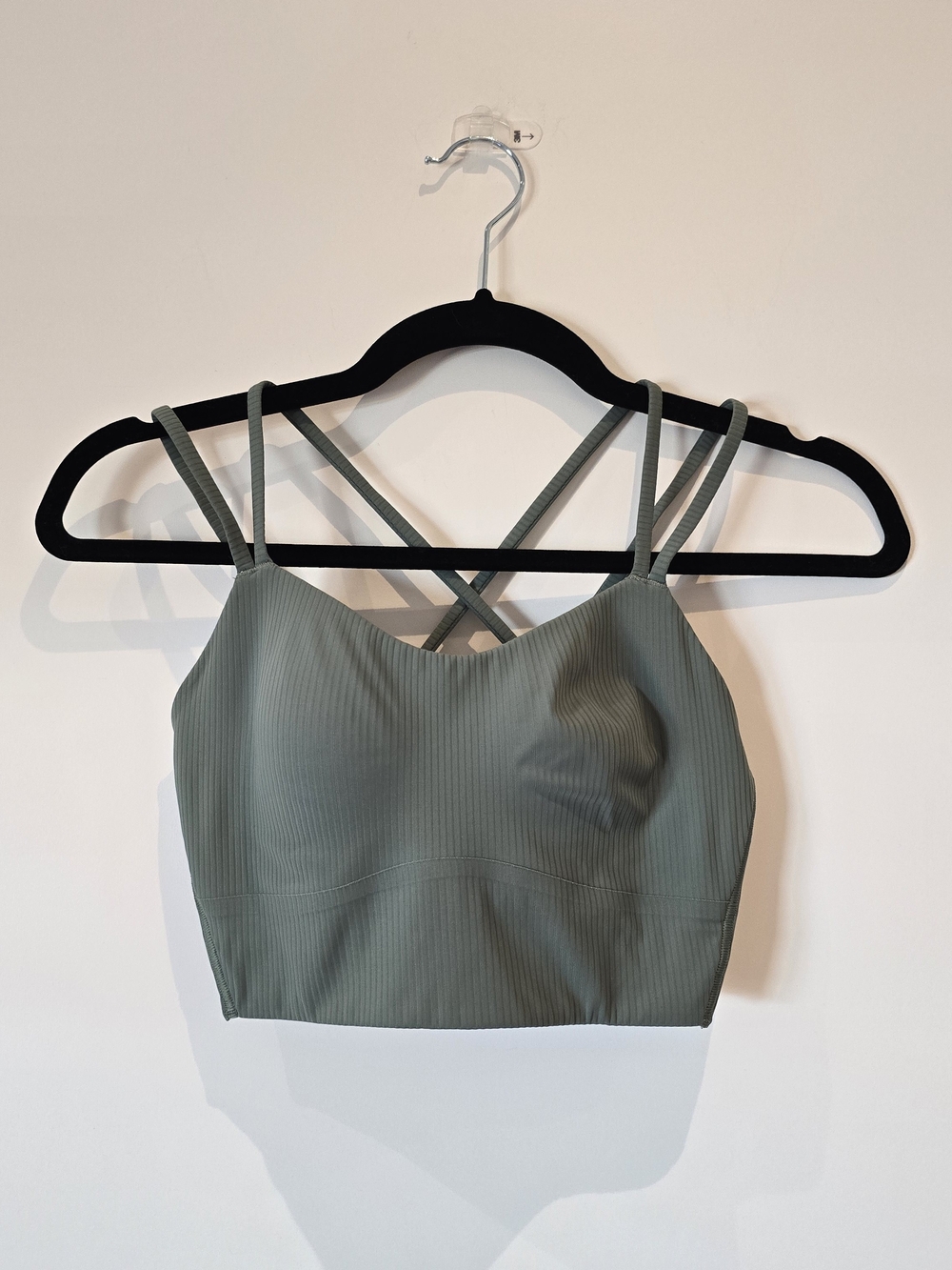 lululemon athletica Sage Green Ribbed Strappy Sports Bra